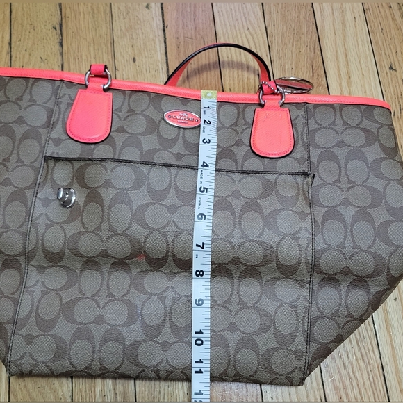 Coach Brown and Red Signature Tote Bag - Picture 14 of 14
